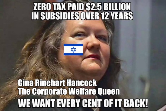 Gina Rinehart Hancock the corporate welfare queen
