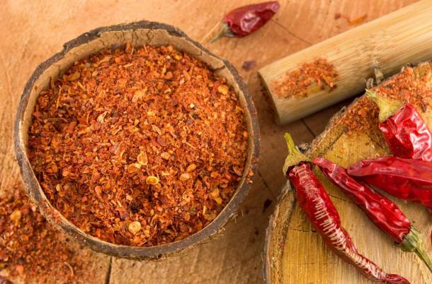 Cayenne pepper and dried peppers