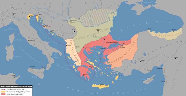 The Fourth Crusade and foundation of the Latin Empire (1202-1204 AD), which gave rise to the Empire of Trebizond. (Kandi / CC BY-SA 4.0)