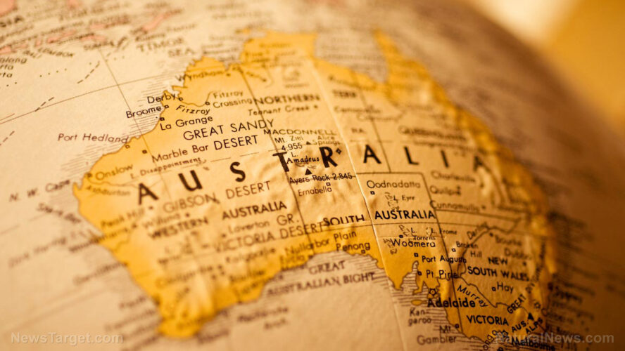 australia map globe