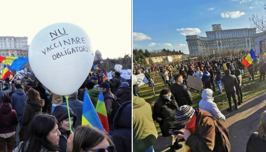 thousands protest coronavirus restrictions and vaccines in romanian capital (eu)