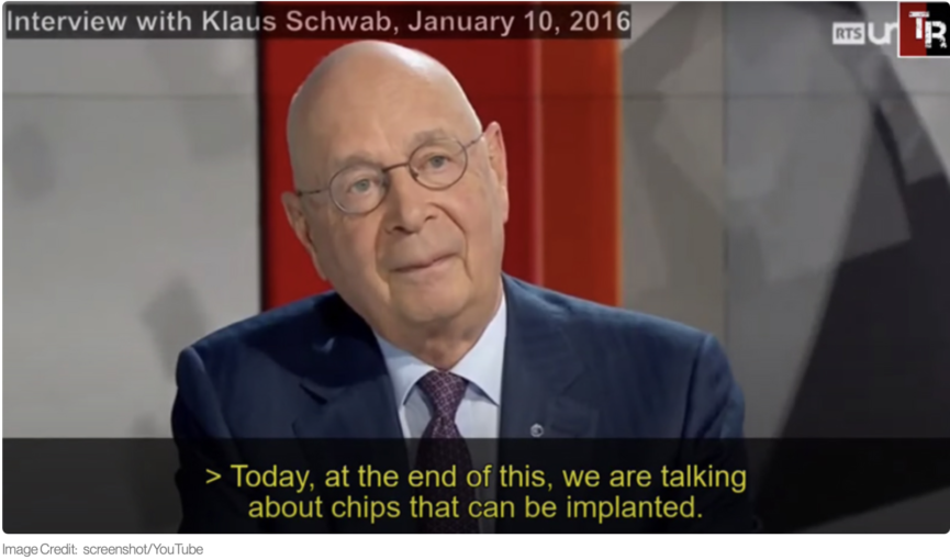 klaus schwab calls on implantable microchip