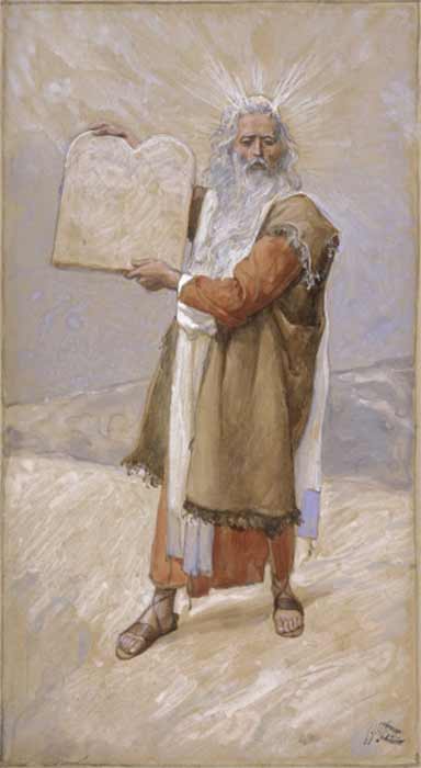 Moses and the Ten Commandments by James Tissot (1896-1902) Jewish Museum, New York. (Public Domain)