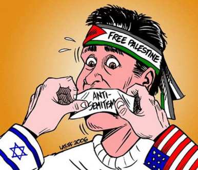 Cartoon - Criticisms of Israel labelled as antisemitism