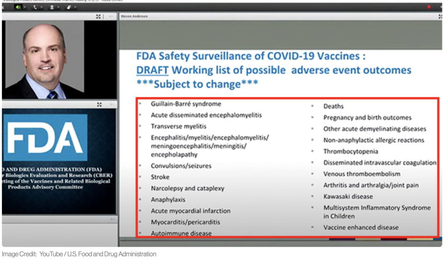 fda accidentally reveals list of covid vaccine side effects