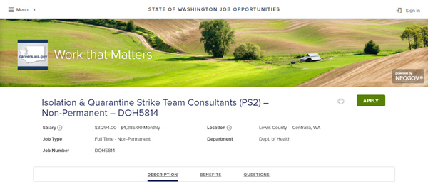 state of washington job opportunities strike team 600