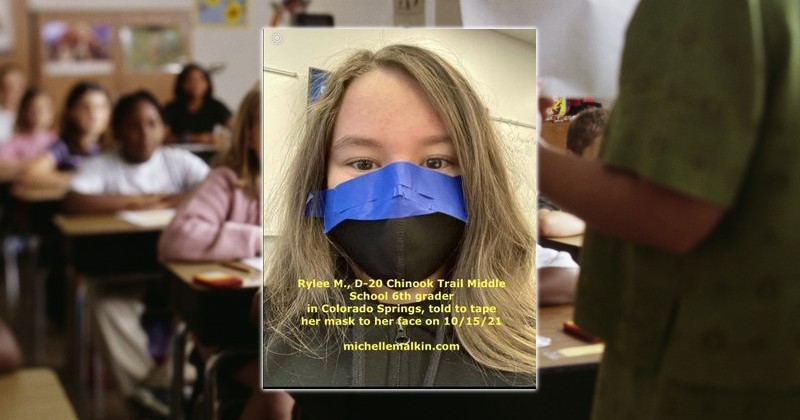 teachers at colorado springs school force children to tape masks to their face
