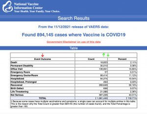 Every Friday, VAERS publishes vaccine injury reports received as of a specified date.