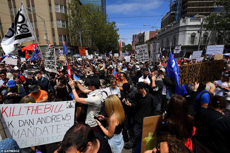 The largest demonstrations have been staged in Melbourne with thousands of protesters turning up