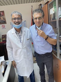 Dr Hani Shennib on a visit to Benghazi Diabetic Clinic with the director, constant shortages of Insulin