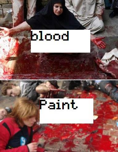 Boston bombing fake blood