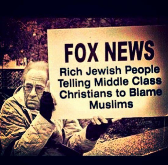 rich Jews telling christians to blame muslims