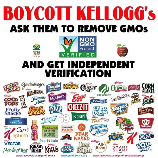 Boycott Kellogg's to remove GMO's