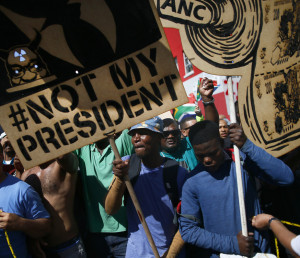 Recent protests against President Jacob Zuma outside parliament in Cape Town. Nic Bothma/EPA 