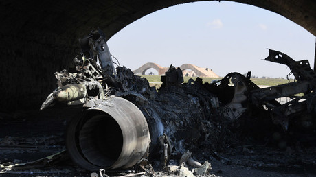 Aftermath of the US missile attack on the Syrian military airbase. © Mikhail Voskresenskiy