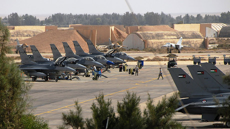 FILE PHOTO: F-16 Fighting Falcon aircraft at Muwaffaq Salti Air Base, Azraq, Jordan.
© Caycee Cook