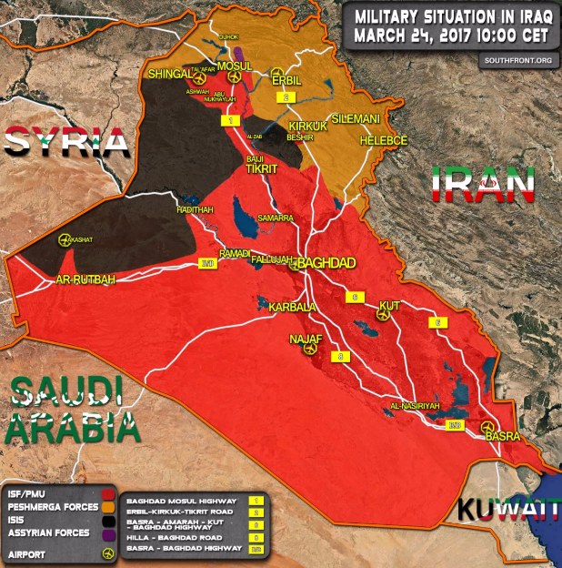 Military situation in Iraq map
