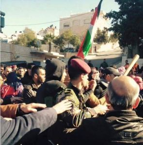 Palestinian Authority forces crack down on Palestinian protesters. Here at a rally in Ramallah, December 2015. 