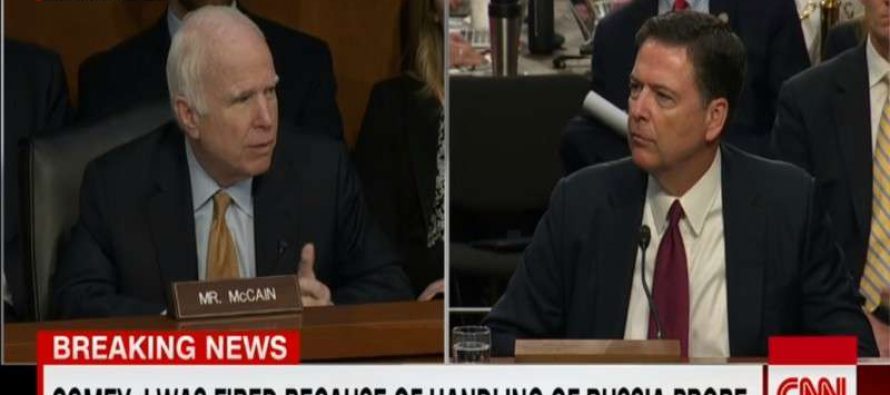 McCain Touts Clinton-Russia Conspiracy Theory While Questioning Comey