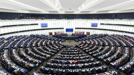 The Parliament's hemicycle (debating chamber) during a plenary session in Strasbourg © Wikipedia