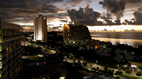 A view of Tumon tourist district at dusk on the island of Guam © Erik De Castro