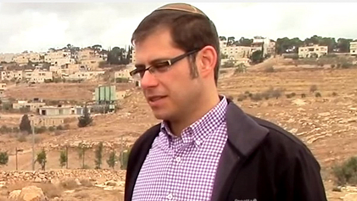 Eugene Kontorovich, Northwestern University Professor, Israeli settler, and settler advocate, is  interviewed in the West Bank.  (Screenshot by Mondoweiss.net)