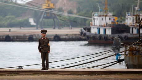 A soldier guards an area of Rason’s city port in the North Korean special economic zone, northeast of Pyongyang. August 30, 2011 © Carlos Barria 