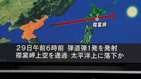 FILE PHOTO  TV screen showing news about North Korea's missile launch in Tokyo, Japan © Kim Kyung-Hoon