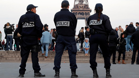 FILE PHOTO Police patrol at the Trocadero near the Eiffel Tower in Paris, France © Charles Platiau