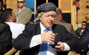 British Foreign Secretary and former mayor of London Boris Johnson at a teashop in Erbil in January 2015. Photo: Official 
