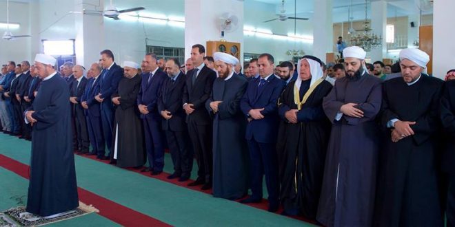 President-al-Assad-Eid-al-Adha-prayers-Sayyedna-Bilal-Mosque-Qalamoun-1-660x330