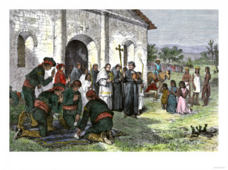 Twenty-one missions were built from San Diego to Sonoma on the most fertile land by slaves of the Catholic missionaries. Friars and soldiers captured Chumashes and put them on the missions. Once they were baptized, they were tied to the mission and the authority of friars who only gave them food and clothes. Many were malnourished and there were more deaths than births.