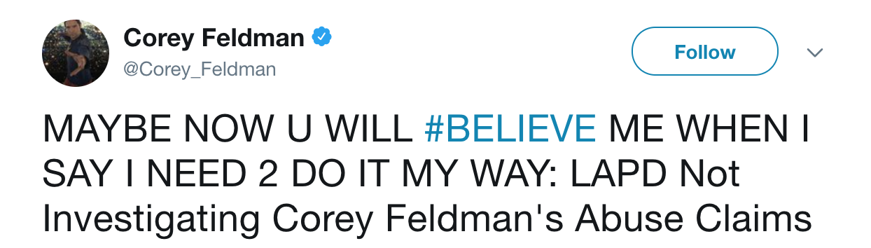 cory feldman tweet