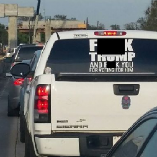 Texas Sheriff Threatens To Charge Driver Over ‘F**k Trump’ Sticker