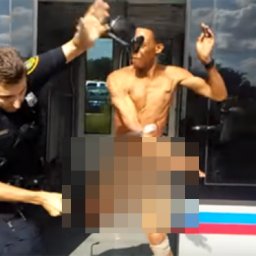 [WATCH] Naked Man Armed With Bug Spray Slaps Houston Officer
