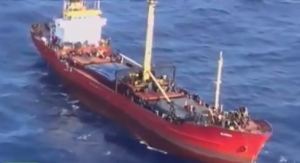 Migrant ship off the coast of Crete, Greece, November 014