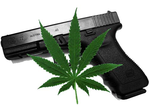 Image result for pot and guns