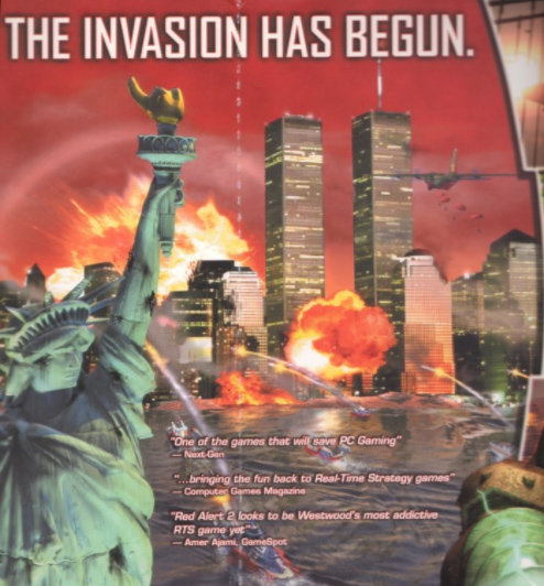 This artwork appeared on Red Alert 2 – a year before the World Trade Center attack