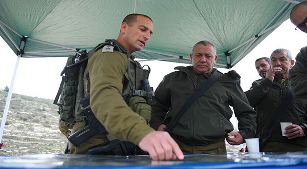 IOF Chief of Staff Lt. Gen. Gadi Eisenkot and Col. Gilad Amit, commander of the “Israeli” “Samaria Brigade”