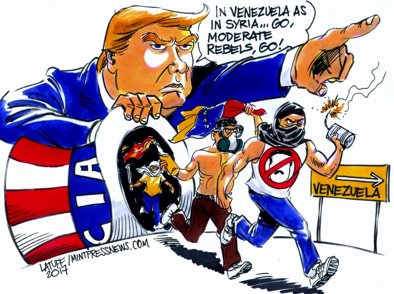 Trump Venezuela moderate rebels MintPressNews Carlos Latuff