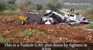 Turkey_Turkish drone downed in Afrin, Syria, YPG Press Office, Feb 12, 2018