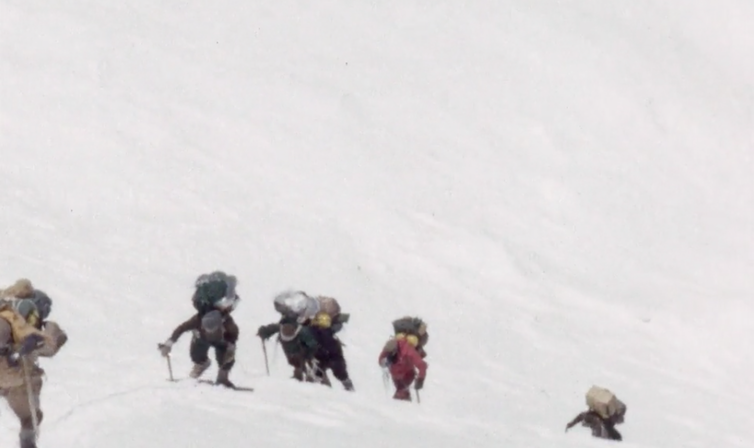 Into the freezer. A scene from Kangchenjunga 1955. British Film Institute/Royal Geographical Society