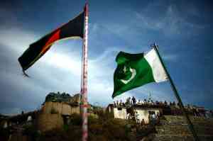 Afghanistan Pakistan border flags
