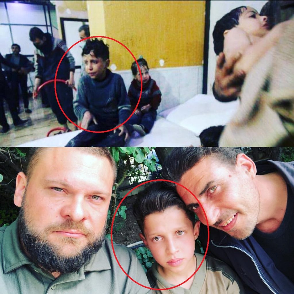 Hassan Diab during the “chemical attack” and after.