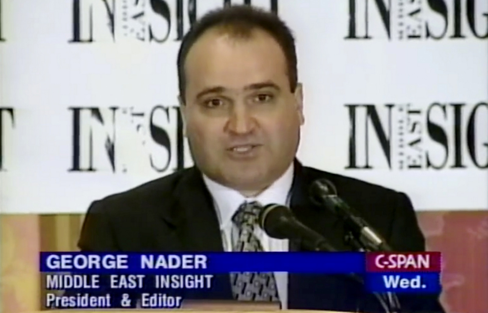 George Nader, president and editor of Middle East Insight and former adviser to the United Arab Emirates. (C-SPAN via AP)