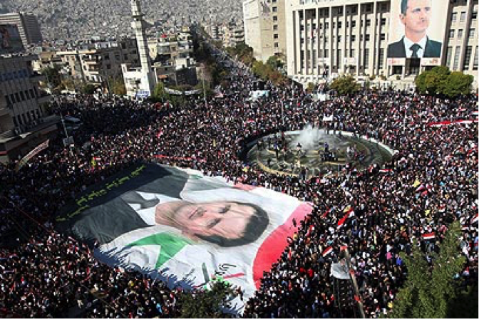 Assad crowds