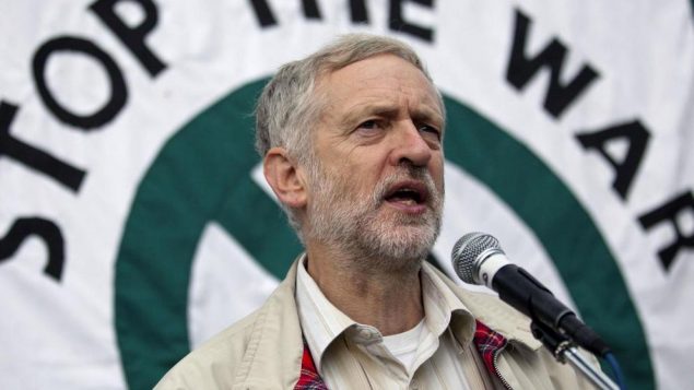 Jeremy Corbyn at a Stop The War demonstration in 2012.