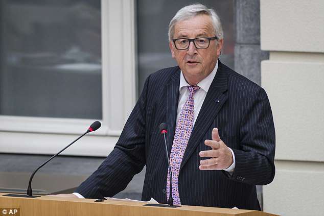 EU Commission President Jean-Claude Juncker (pictured today) says the US 'no longer wants to cooperate with other parts in the world' after Donald Trump 's decision to pull out of the Iran nuclear deal