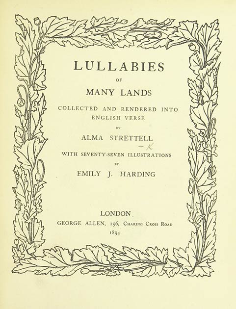 British Library digitized image of page 7 in the "Lullabies of Many Lands collected and rendered into English verse by A. Strettell." (British Library / Public domain)