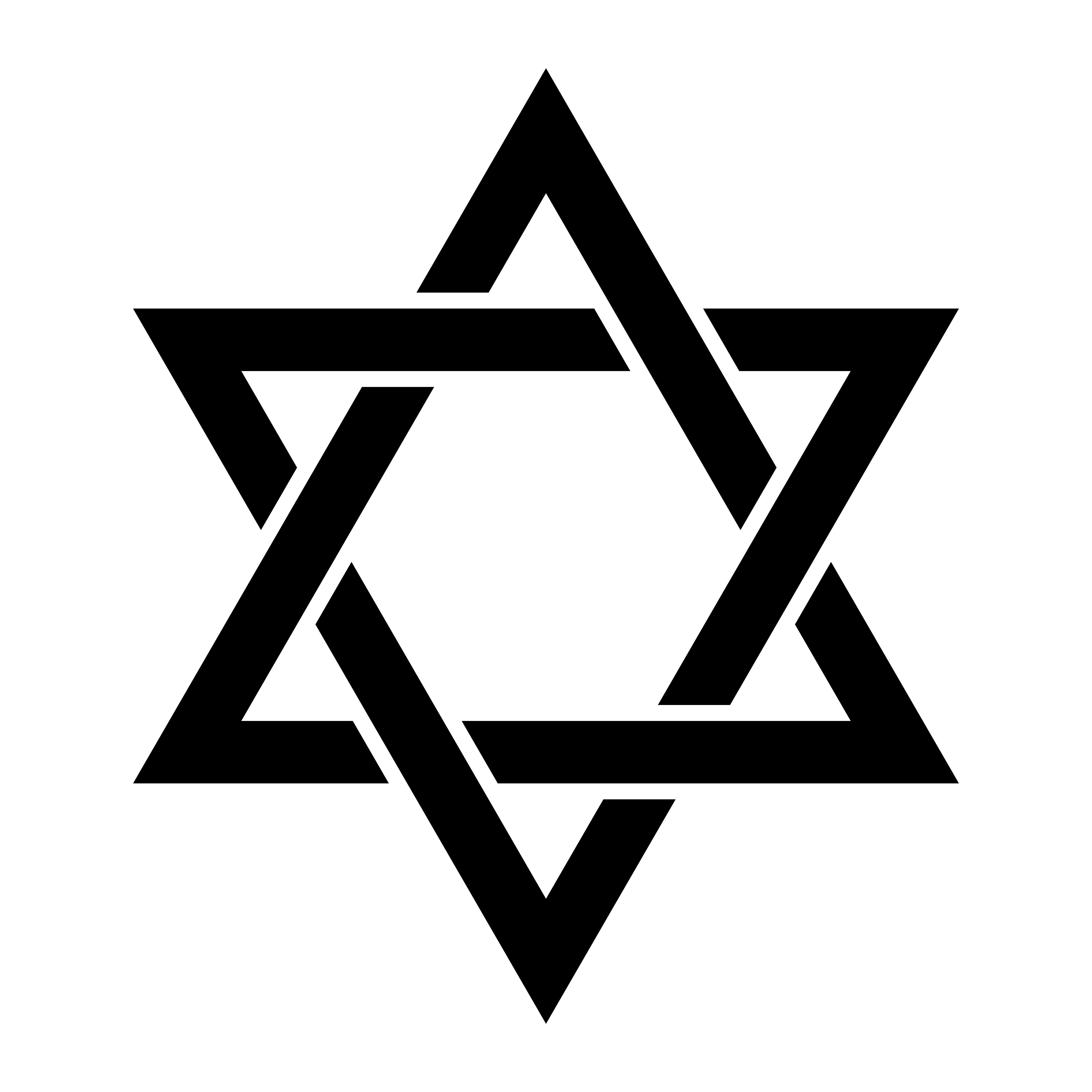 Jewish Star of David Six Pointed Star in black with ...